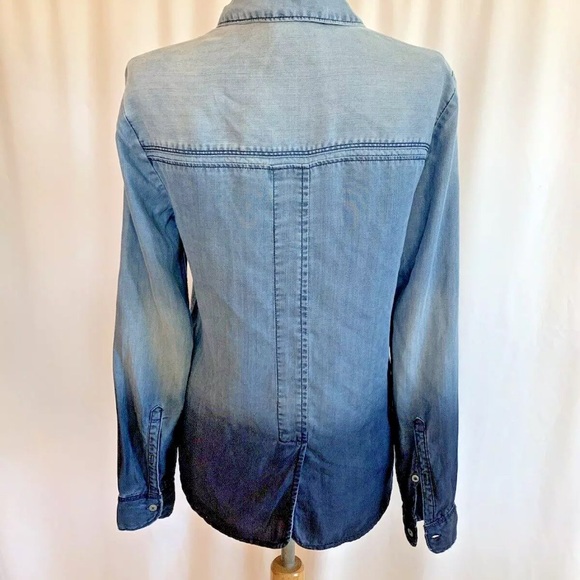 Anthropologie Holding Horses Chambray Ombré Top - Size 4 Small - Picture 3 of 4